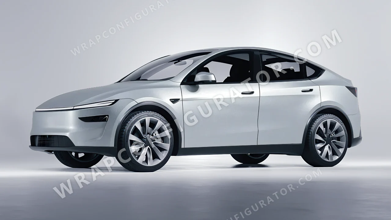 Grey Tesla Model Y Juniper 2025 wrapped in Avery Dennison Silver SW900-857-M