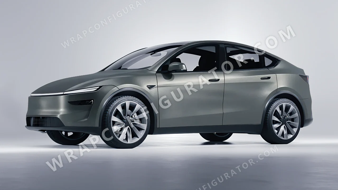Grey Tesla Model Y Juniper 2025 wrapped in Avery Dennison Spy Grey SW900-828-M