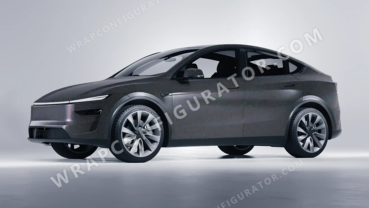 Grey Tesla Model Y Juniper 2025 wrapped in Colourshield PPF by HyperPro Dark Gray GLF01-P