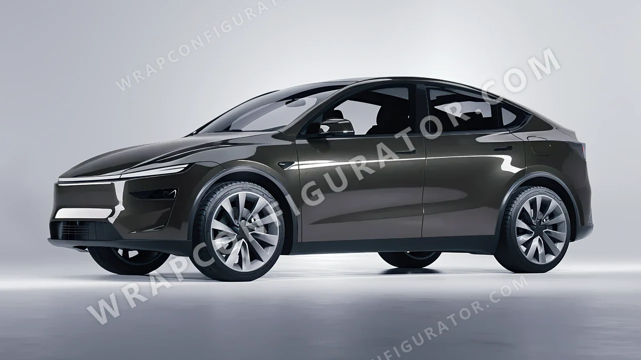 Grey Tesla Model Y Juniper 2025 wrapped in Colourshield PPF by HyperPro Dark Gray HGM70-P