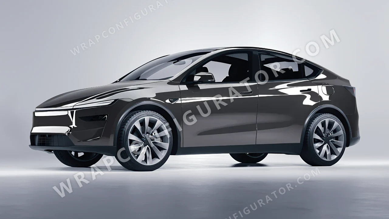 Grey Tesla Model Y Juniper 2025 wrapped in Colourshield PPF by HyperPro Deep Gray HGF68-P