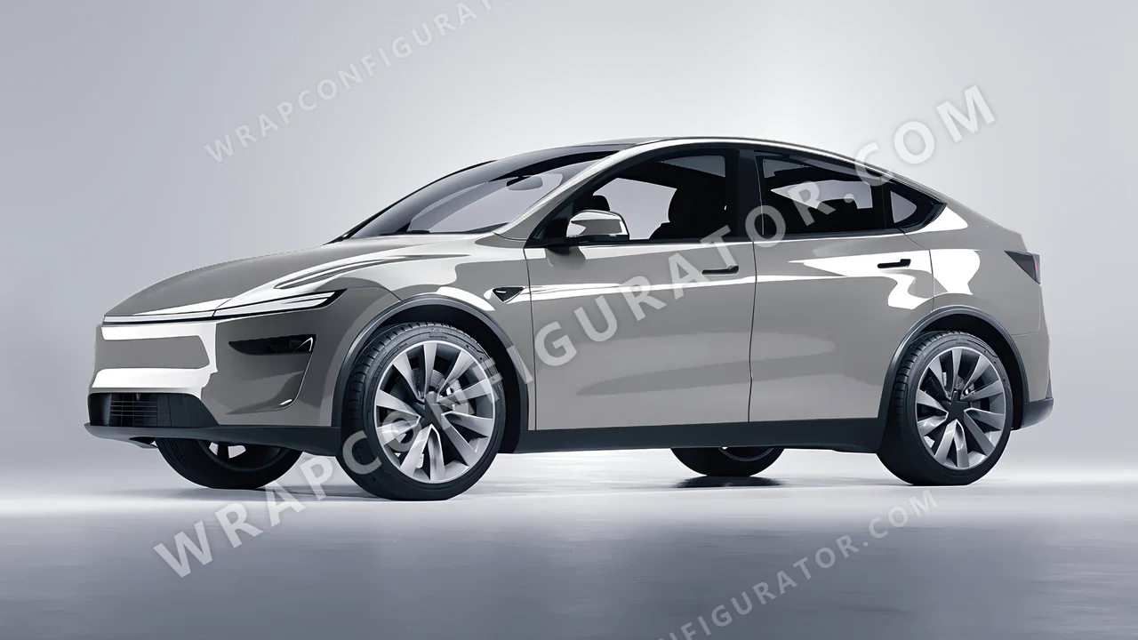 Grey Tesla Model Y Juniper 2025 wrapped in Colourshield PPF by HyperPro Porsche Ash HGF47-P
