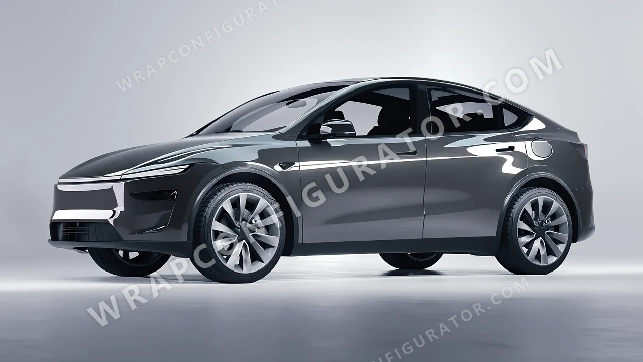 Grey Tesla Model Y Juniper 2025 wrapped in Colourshield PPF by HyperPro Shark Gray HGF102-P