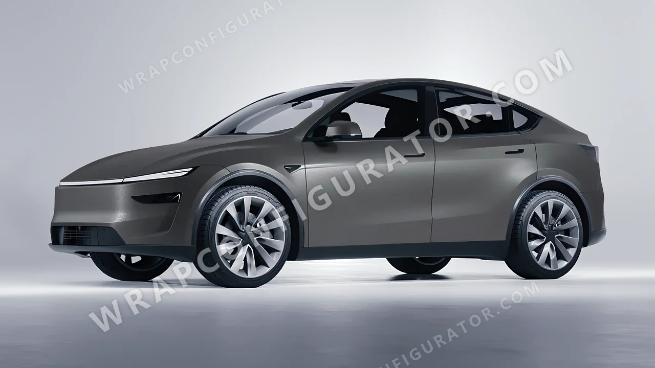 Grey Tesla Model Y Juniper 2025 wrapped in Colourshield PPF by HyperPro Space Gray MF09-P