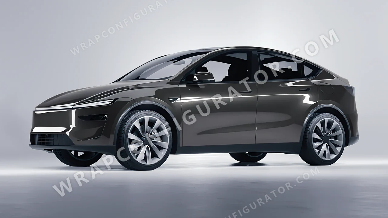 Grey Tesla Model Y Juniper 2025 wrapped in Inozetek Dynamic PPF Charcoal DPPF926