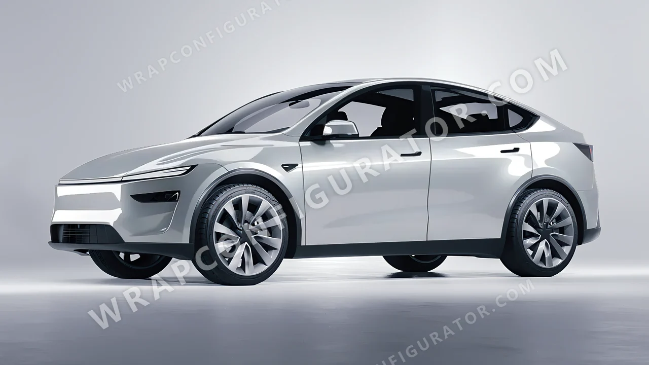 Grey Tesla Model Y Juniper 2025 wrapped in Inozetek Dynamic PPF Dolphin Grey DPPF904