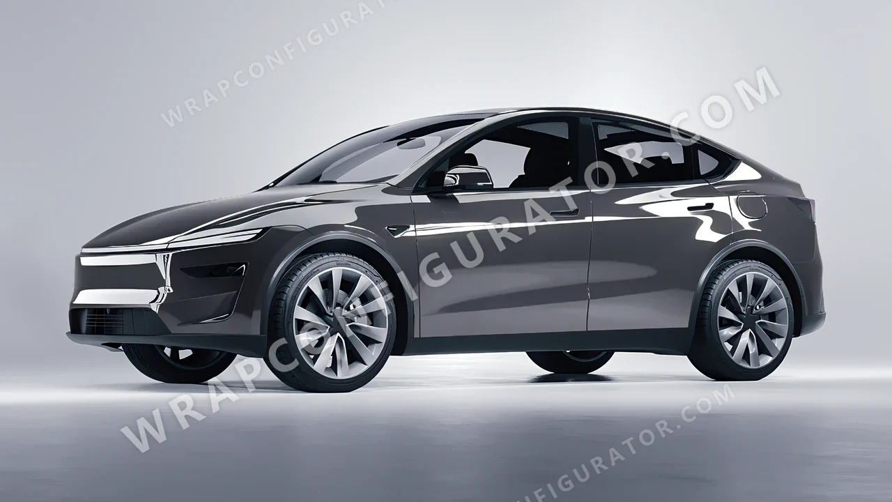 Grey Tesla Model Y Juniper 2025 wrapped in Inozetek Dynamic PPF Falcon Grey DPPF905