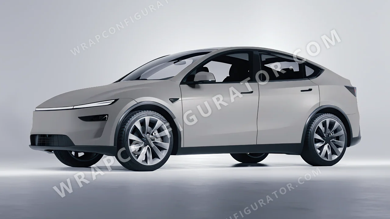 Grey Tesla Model Y Juniper 2025 wrapped in Inozetek Dynamic PPF Shark Grey DPPF818