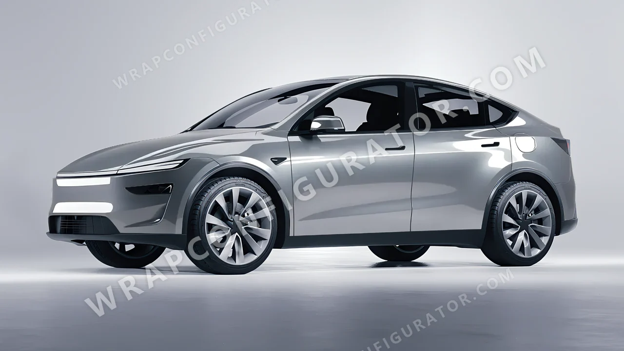 Grey Tesla Model Y Juniper 2025 wrapped in Inozetek Dynamic PPF Silver Bullet DPPF912