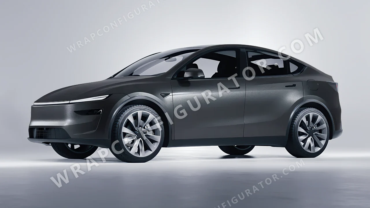 Grey Tesla Model Y Juniper 2025 wrapped in KPMF Matt Anthracite K75320