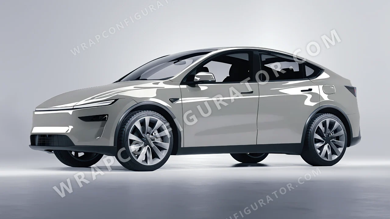 Grey Tesla Model Y Juniper 2025 wrapped in KPMF Ominous Grey K75415