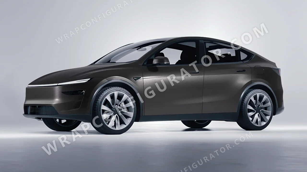 Grey Tesla Model Y Juniper 2025 wrapped in ORACAL Anthracite 970RA-093M