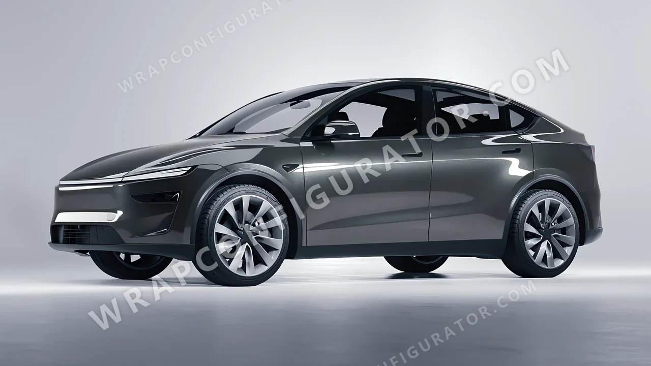Grey Tesla Model Y Juniper 2025 wrapped in ORACAL Graphite 970RA-932G
