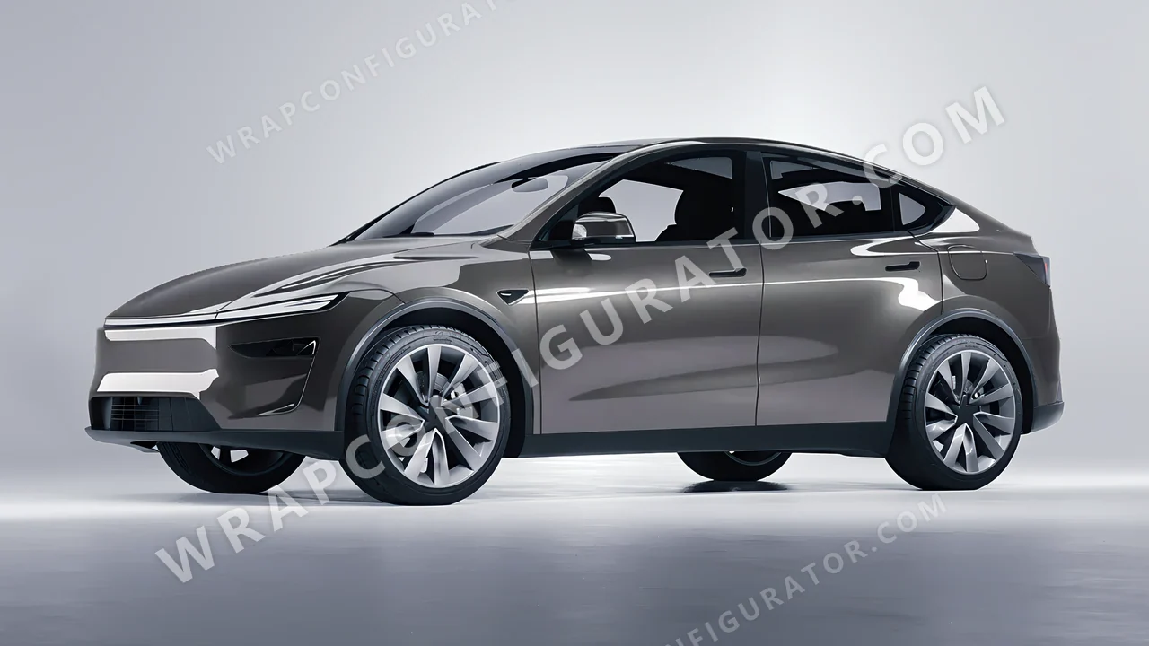 Grey Tesla Model Y Juniper 2025 wrapped in ORACAL Grey Cast Iron 970RA-935G