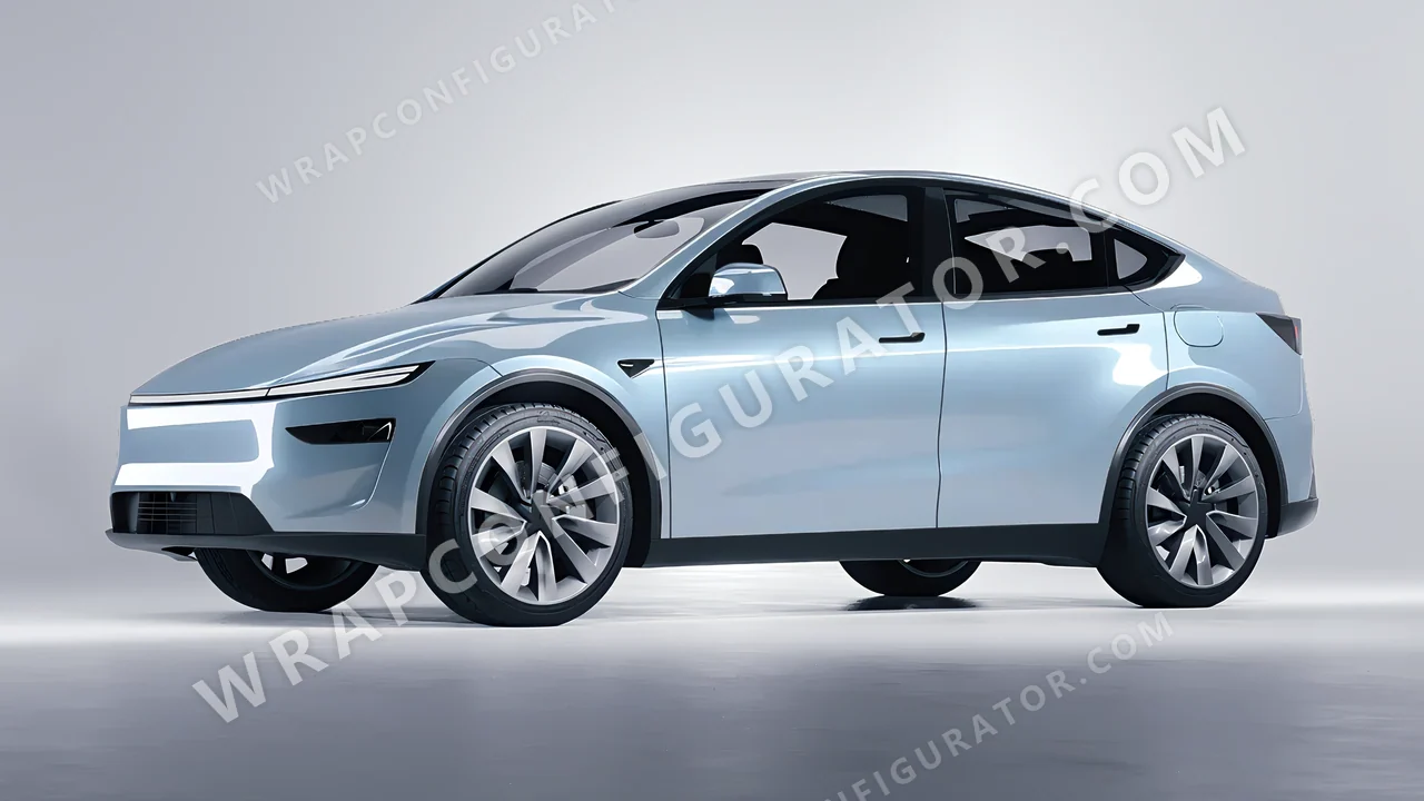 Grey Tesla Model Y Juniper 2025 wrapped in ORACAL Millennium Grey 970RA-793G