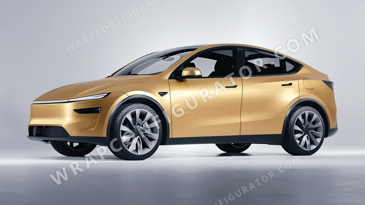 Grey Tesla Model Y Juniper 2025 wrapped in ORACAL Pyrite 970RA-926M