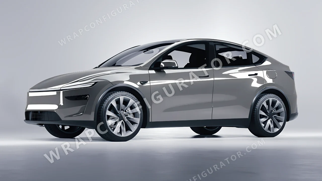 Grey Tesla Model Y Juniper 2025 wrapped in ORACAL Simple Grey 970RA-730G