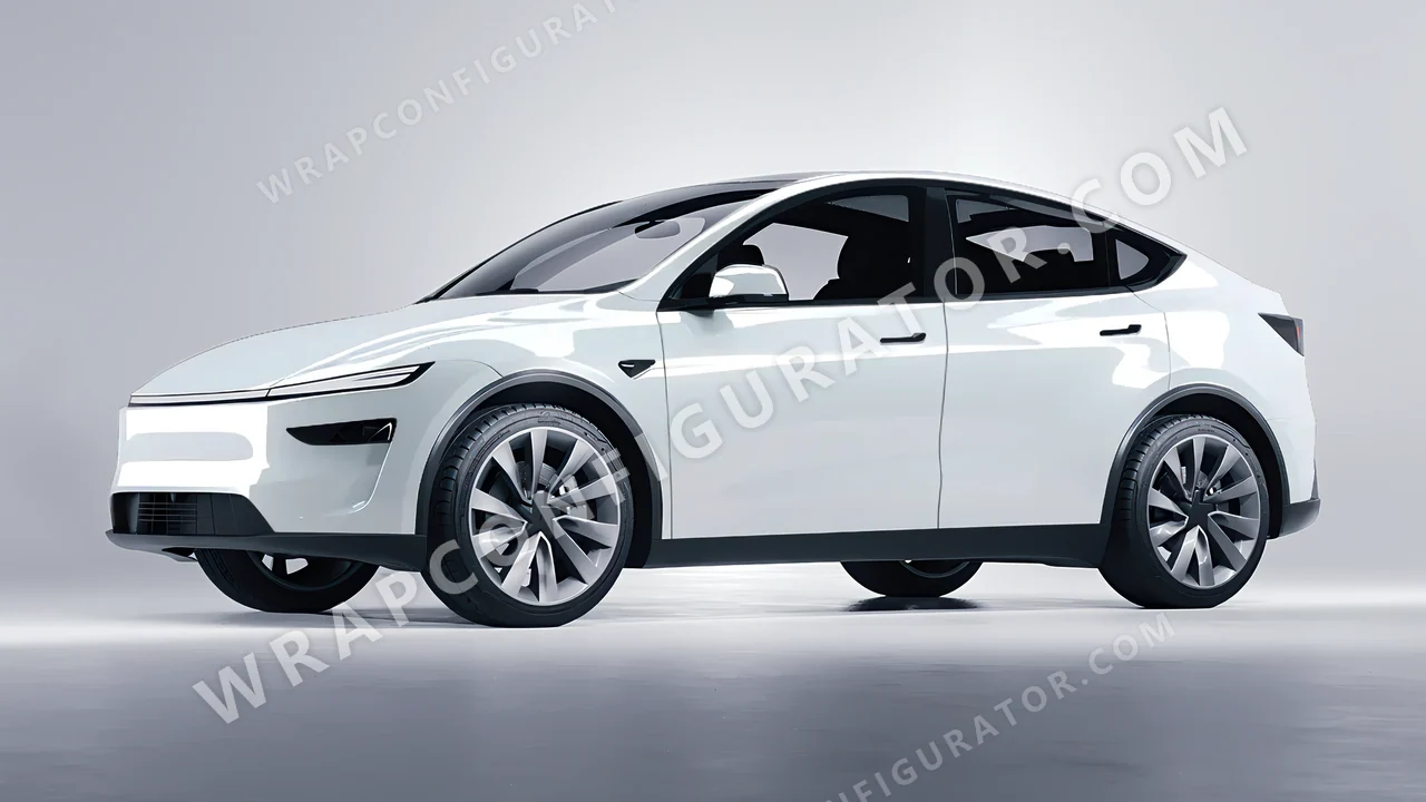 Grey Tesla Model Y Juniper 2025 wrapped in ORACAL Stone Grey 970RA-711G