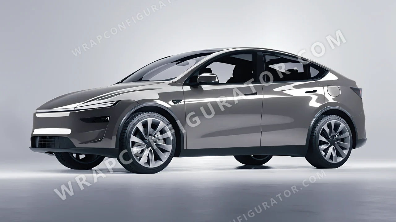 Grey Tesla Model Y Juniper 2025 wrapped in ORACAL Telegrey 970RA-076G
