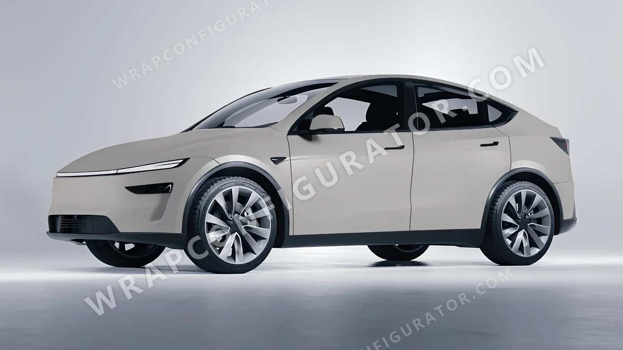 Grey Tesla Model Y Juniper 2025 wrapped in ORACAL Telegrey 970RA-076M