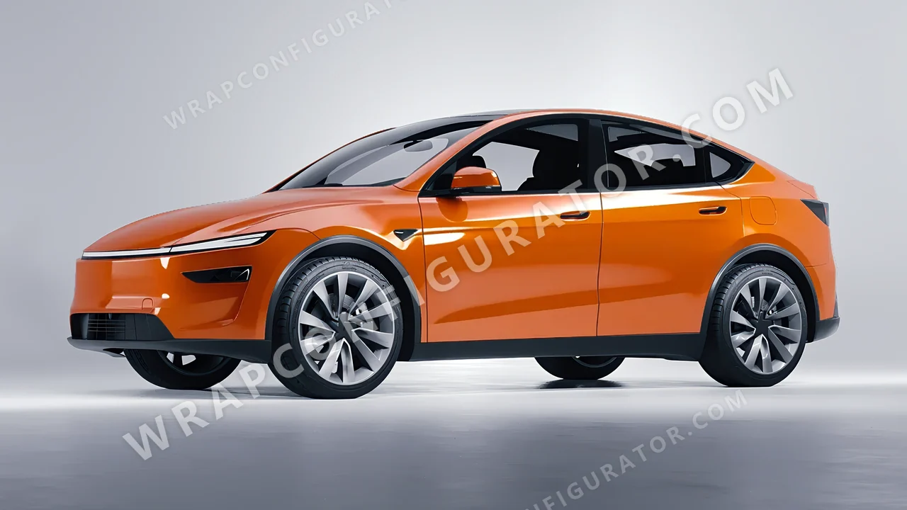 Orange Tesla Model Y Juniper 2025 wrapped in 3M Gloss Burnt Orange G14