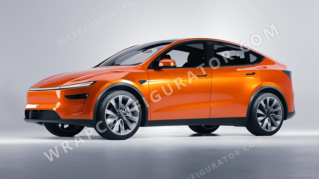 Orange Tesla Model Y Juniper 2025 wrapped in Colourshield PPF by HyperPro Bright Orange HGM76-P