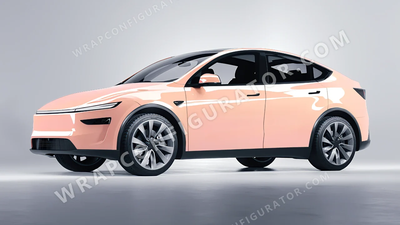 Pink Tesla Model Y Juniper 2025 wrapped in Colourshield PPF by HyperPro Cherry Pink HGF75-P