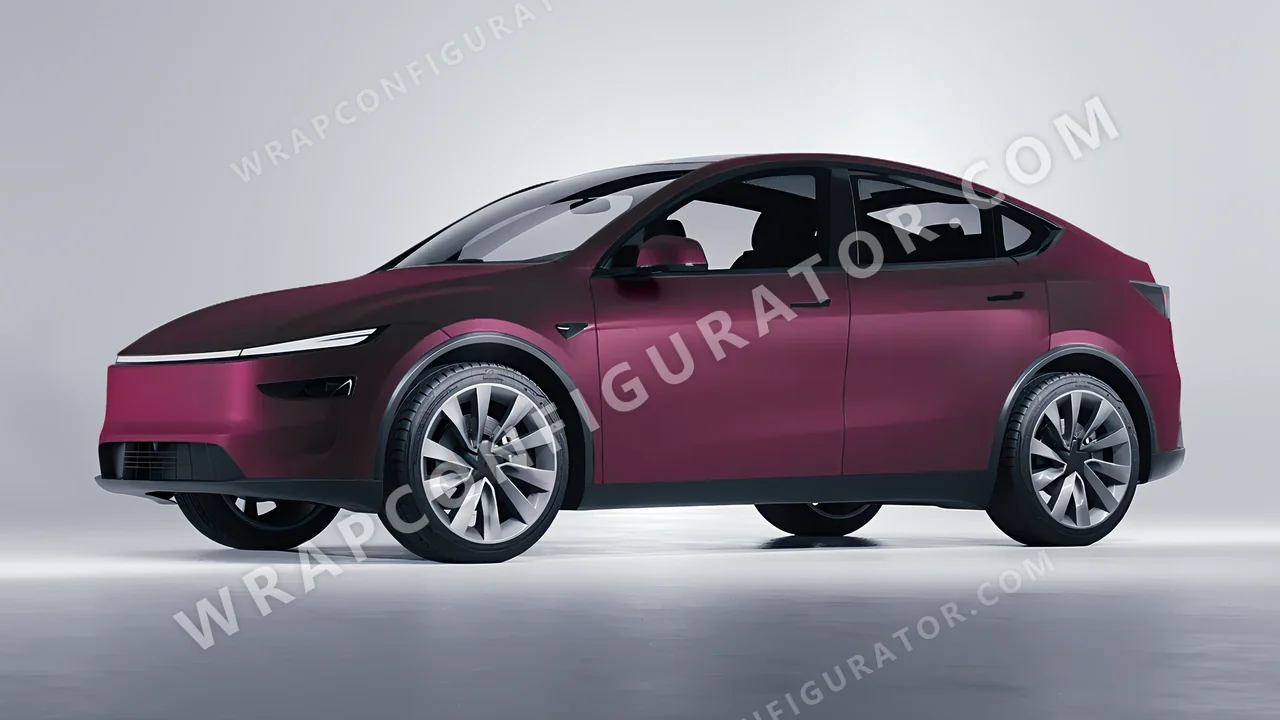 Pink Tesla Model Y Juniper 2025 wrapped in KPMF Frozen Mystic Pink Matt K75575