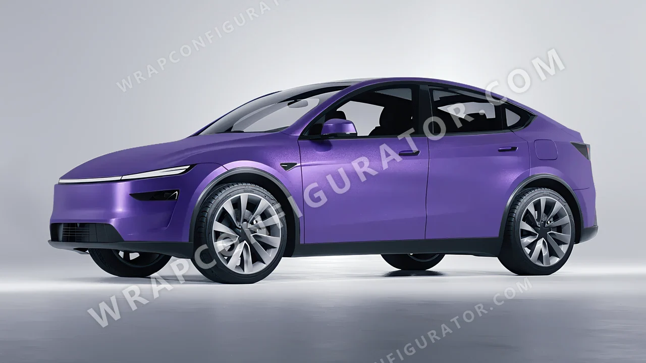 Purple Tesla Model Y Juniper 2025 wrapped in Avery Dennison Purple SW900-565-M