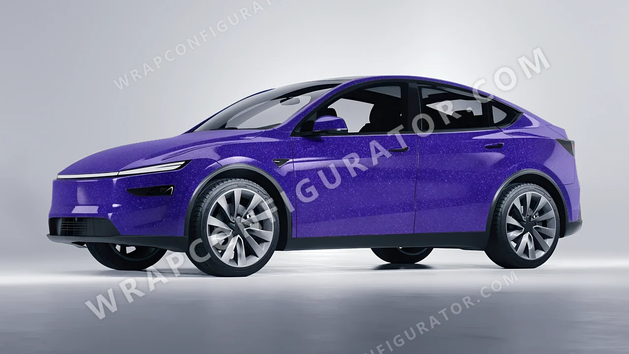 Purple Tesla Model Y Juniper 2025 wrapped in Avery Dennison Purple SW900-587-D