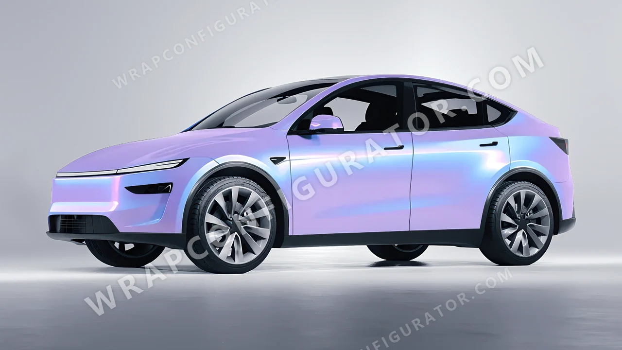 Purple Tesla Model Y Juniper 2025 wrapped in Colourshield PPF by HyperPro Aurora Purple CGM08-P