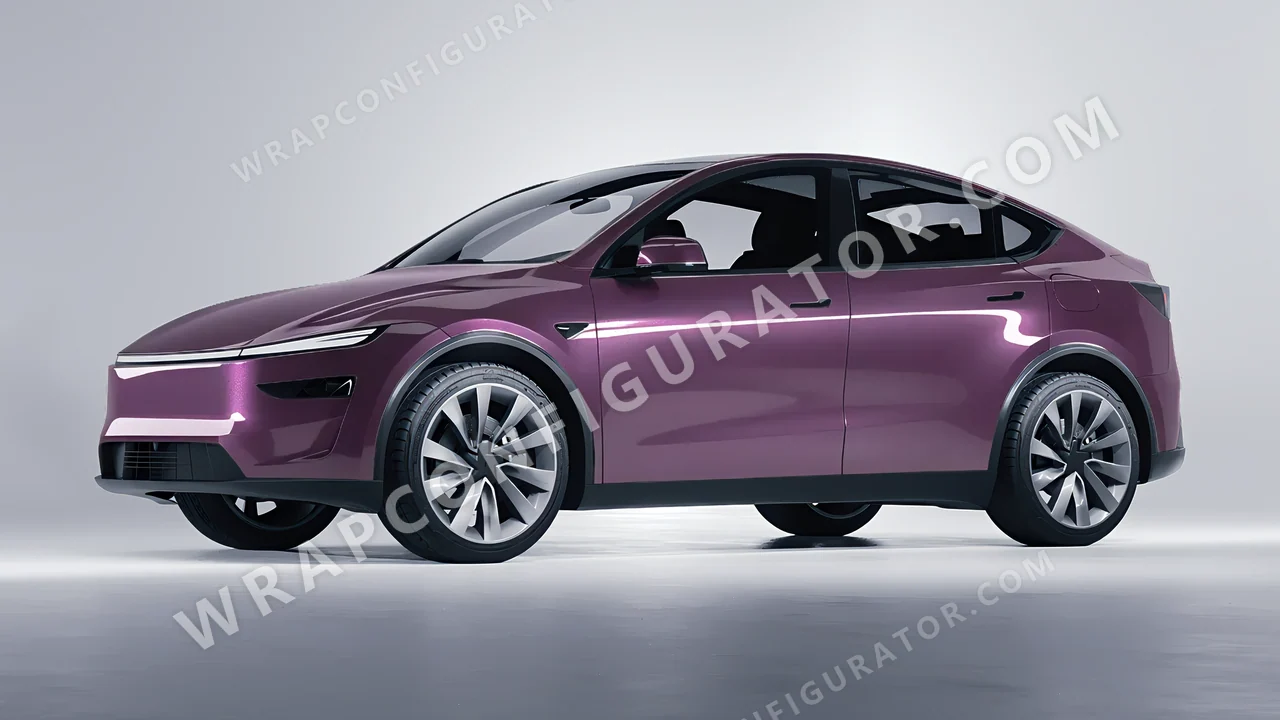 Purple Tesla Model Y Juniper 2025 wrapped in Colourshield PPF by HyperPro Smoke Purple GAF22-P