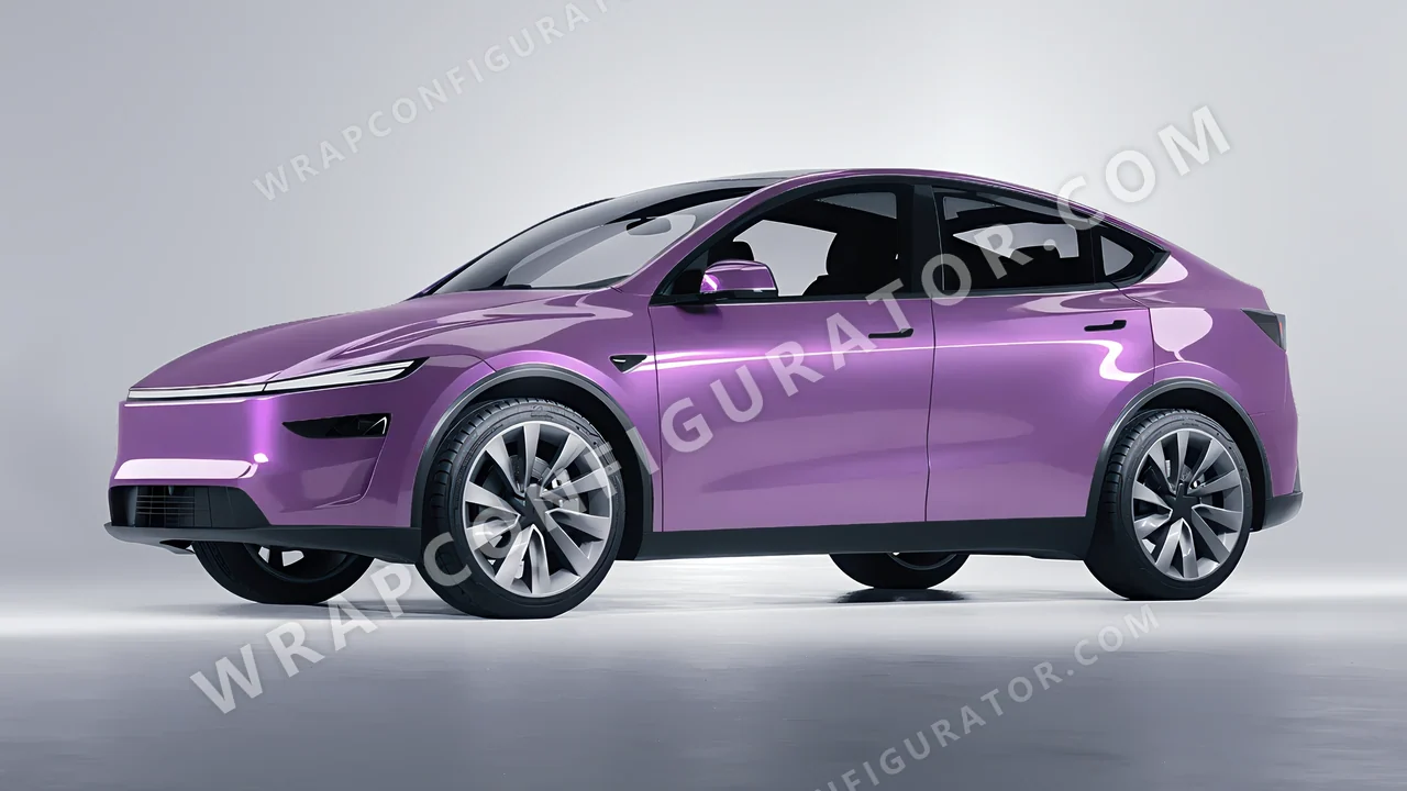 Purple Tesla Model Y Juniper 2025 wrapped in Colourshield PPF by HyperPro Wisteria Purple GAF50-P