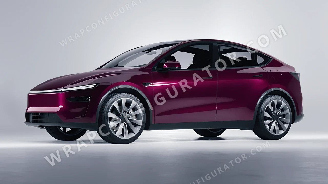 Purple Tesla Model Y Juniper 2025 wrapped in Inozetek Dynamic PPF Bunny One Purple RB101