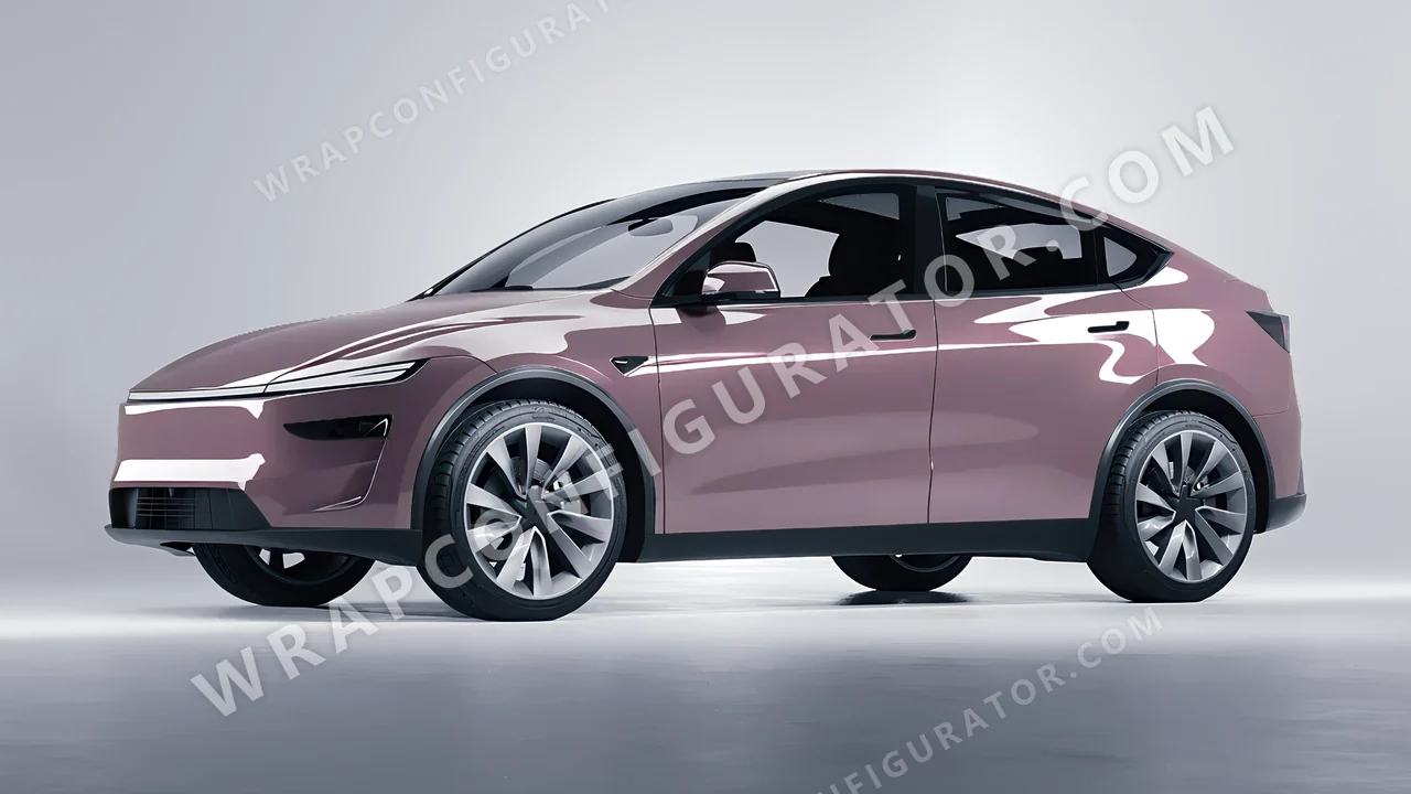 Purple Tesla Model Y Juniper 2025 wrapped in Inozetek Dynamic PPF Misty Purple DPPF707
