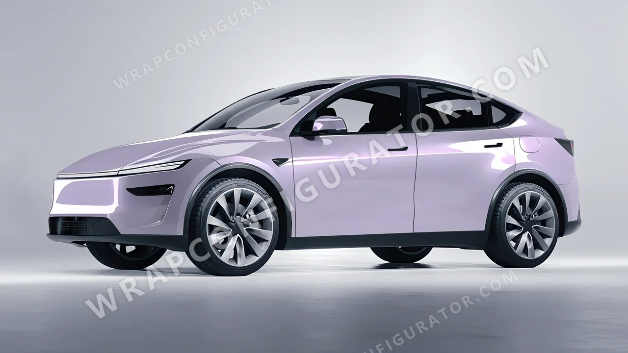 Purple Tesla Model Y Juniper 2025 wrapped in Inozetek Dynamic PPF Provence Purple DPPF708