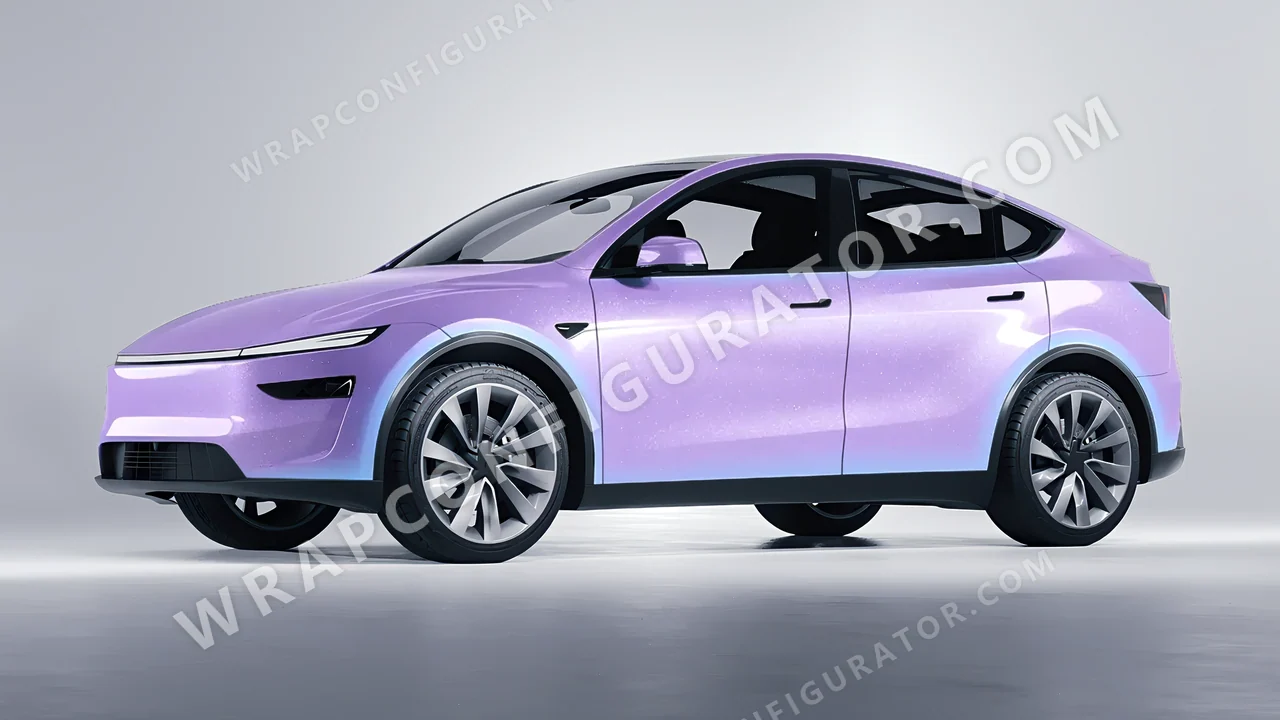 Purple Tesla Model Y Juniper 2025 wrapped in Inozetek Dynamic PPF Purple DPPF939
