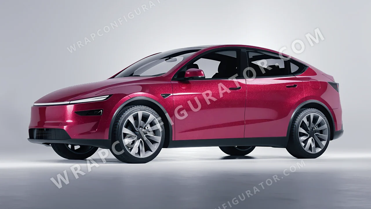 Red Tesla Model Y Juniper 2025 wrapped in Avery Dennison Spark SW900-419-M