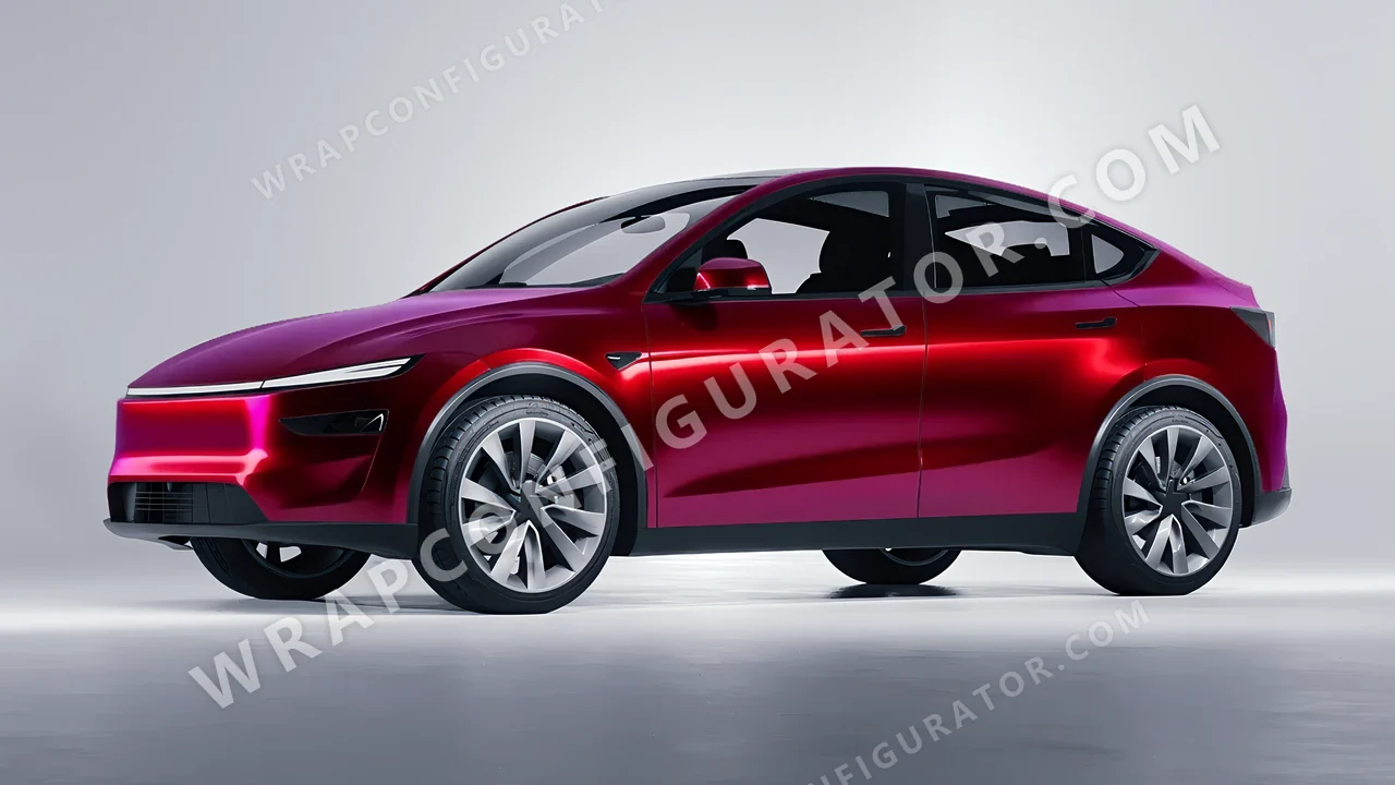 Red Tesla Model Y Juniper 2025 wrapped in Colourshield PPF by HyperPro Ghost Red MSF28-P