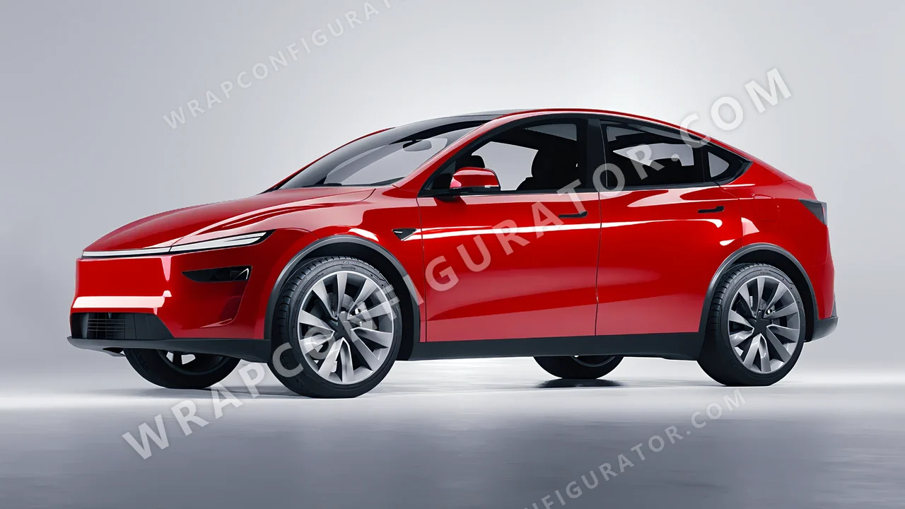Red Tesla Model Y Juniper 2025 wrapped in Colourshield PPF by HyperPro Red HGF09-P