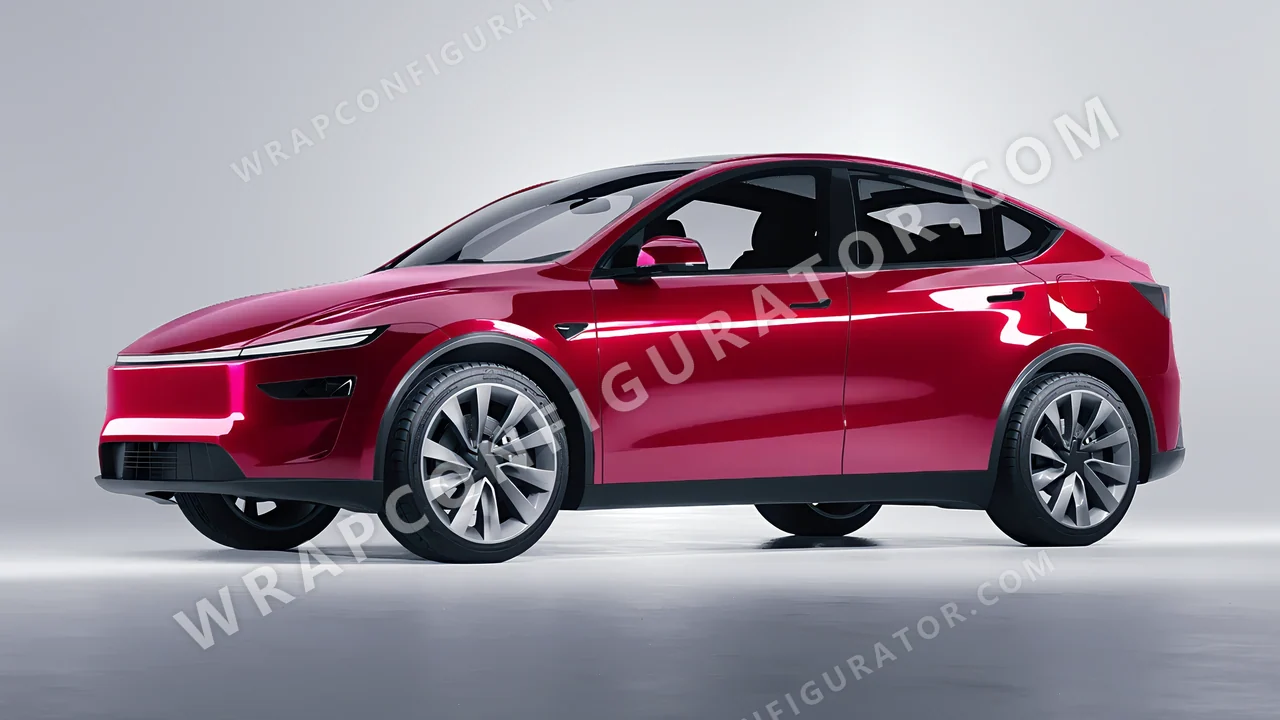 Red Tesla Model Y Juniper 2025 wrapped in Colourshield PPF by HyperPro Strawberry Red HGF48-P
