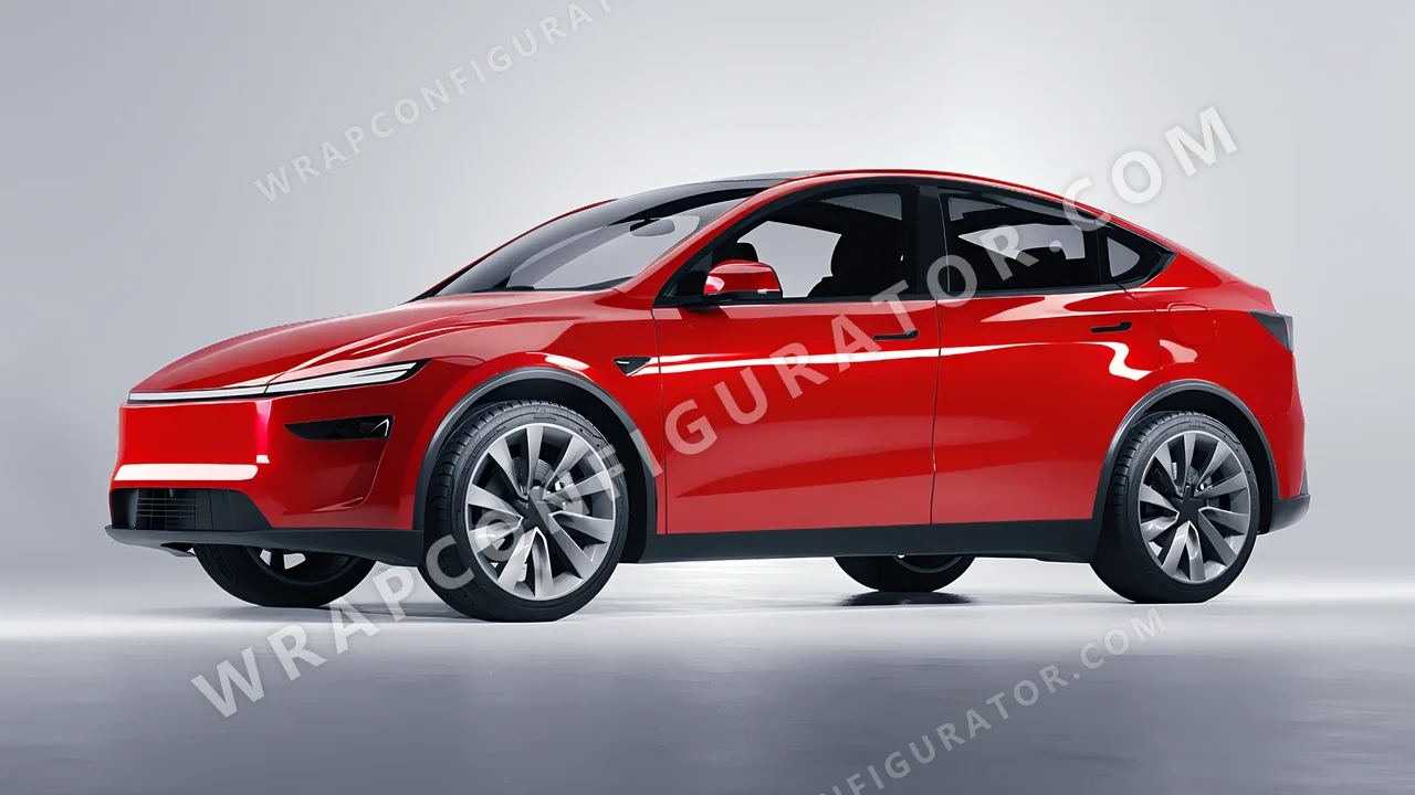 Red Tesla Model Y Juniper 2025 wrapped in Colourshield PPF by HyperPro Tomato Red HGF71-P