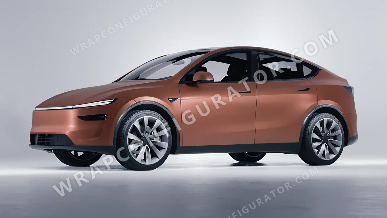 Red Tesla Model Y Juniper 2025 wrapped in KPMF Matt Russet Red K75545