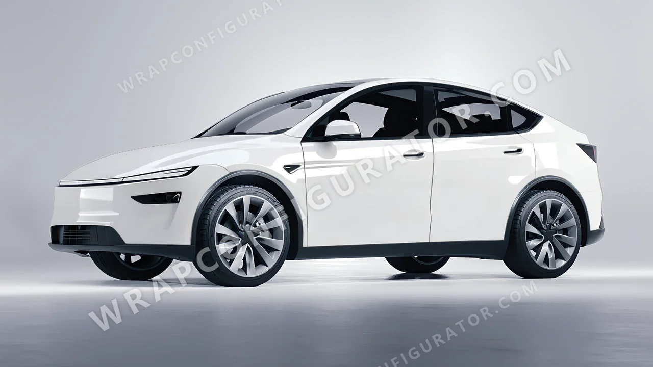 White Tesla Model Y Juniper 2025 wrapped in Avery Dennison White SW900-101-O