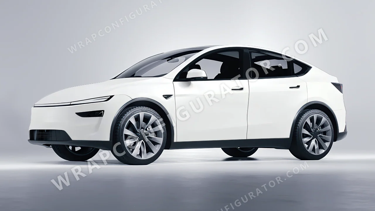 White Tesla Model Y Juniper 2025 wrapped in Avery Dennison White SW900-102-O