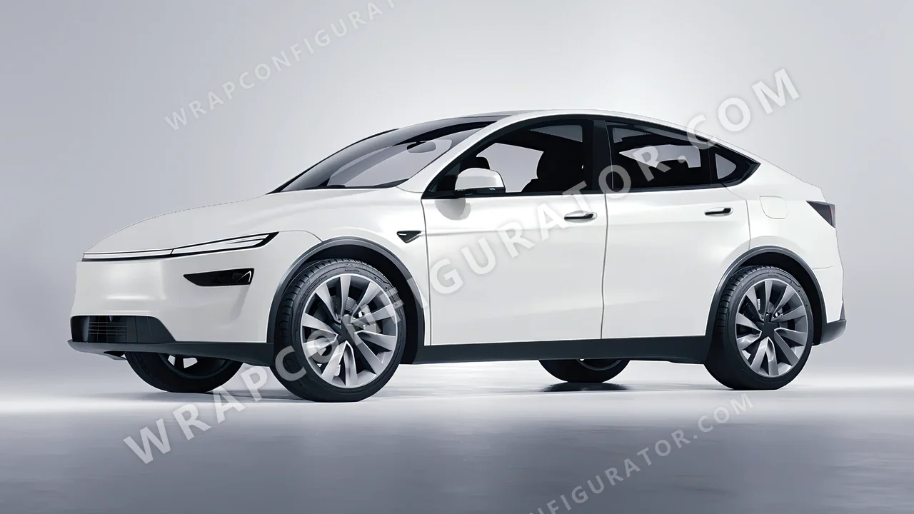 White Tesla Model Y Juniper 2025 wrapped in Avery Dennison White SW900-116-O