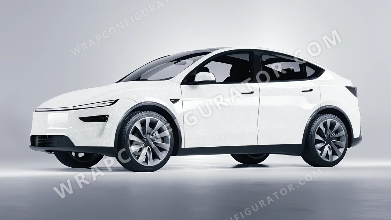 White Tesla Model Y Juniper 2025 wrapped in Avery Dennison White SW900-161-D