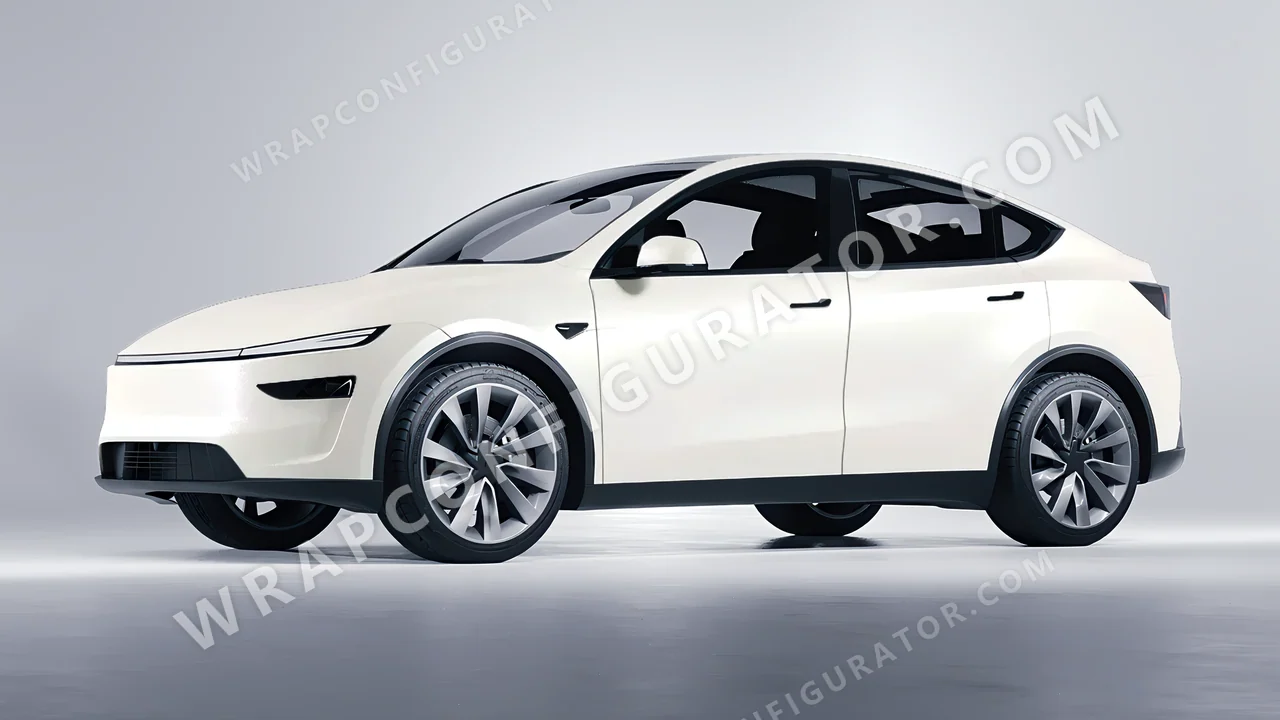 White Tesla Model Y Juniper 2025 wrapped in Colourshield PPF by HyperPro White MF14-P