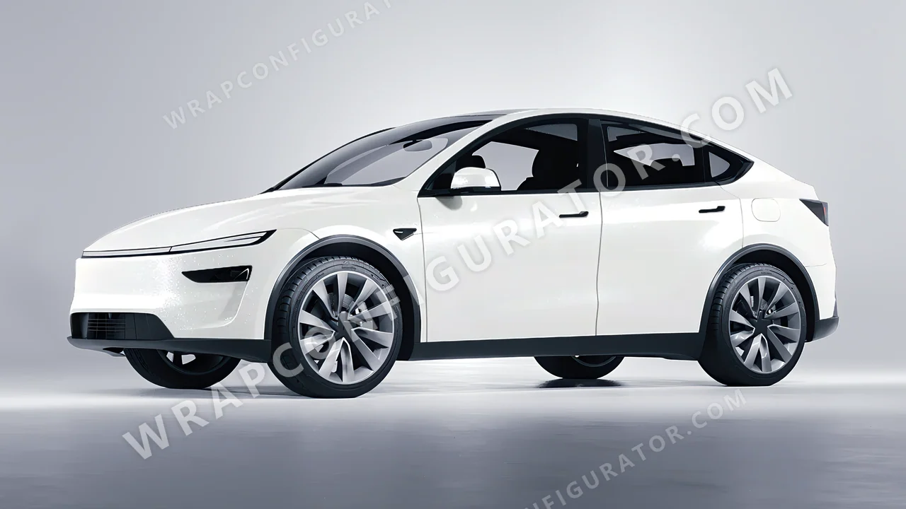 White Tesla Model Y Juniper 2025 wrapped in Colourshield PPF by HyperPro White SF003-P