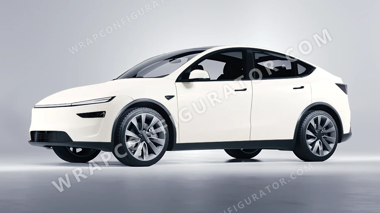 White Tesla Model Y Juniper 2025 wrapped in Colourshield PPF by HyperPro White SMF03-P